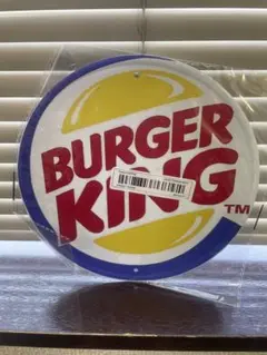 バーガーキング ブリキ看板 丸型 レトロ 看板 新品 アンティーク