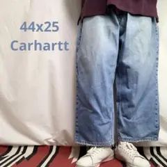 W44L25相当 カーハート紺色カットオフジーンズ carhartt デニム古着