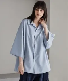 cussil/クシル　TRストレッチルーズシルエット2wayオープンカラーシャツ