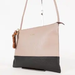 【極美品✨】イアンヌ　ショルダーバッグ　バイカラー レザー　ベージュ×ブラック