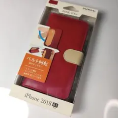 iPhone XR 手帳型ケース マグネットベルト ベルト回転 レッド 1409