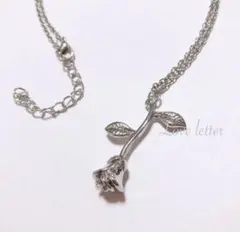 No.597 アンティークローズネックレス シルバー 韓国 地雷 薔薇 量産型