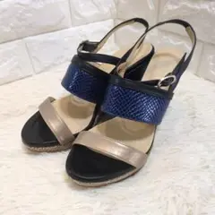PISARO ピサロ ウェッジソール サンダルオープントゥ Lサイズ