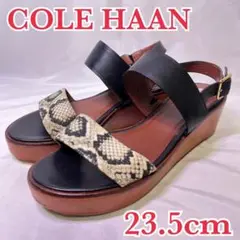 美品 COLE HAAN コンフォートサンダル ウッドソール パイソン