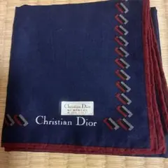 Christian Dior ネイビー ボルドー ハンカチ