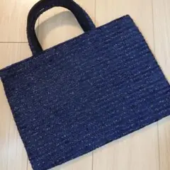 ビビスール　bibisoeurs ツイード　ミドル　ネイビー　ビビバッグ