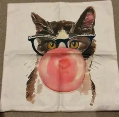 かわいい　ソファ　クッション　カバー 猫　風船ガム　45×45　インテリア