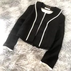 M262【クロエ chloe】縦ライン テーラード ジャケット デザイナー 黒