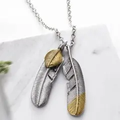 新品 フェザーネックレス メンズ ヴィンテージ セーターチェーン