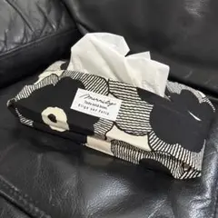 北欧風 モノトーン ソフトティッシュケース ハンドメイド　おしゃれ