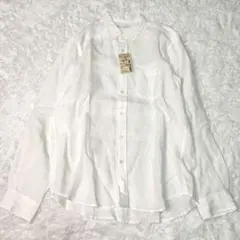 【希少】無印良品 フレンチ リネン 洗いざらし シャツ 白 L