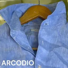 【美品】ARCODIO 大人気 完売 リネンシャツ ブルー 37