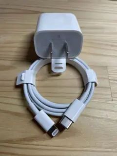 Apple純正の20W充電器とタイプC-ライトニングの1mケーブルのセット