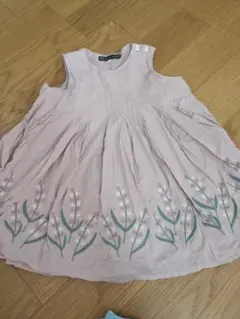 試着のみ☆s.t. by s.t.c ノースリーブワンピース 花柄 ピンク