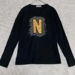 ニコルクラブ NIKOLE CLUB　長袖Tシャツ Nロゴ 黒