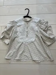 しまむらmelume ドット柄半袖ブラウス Mサイズ