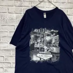 90sヴィンテージTシャツ！ネイビー半袖古着　XL 9