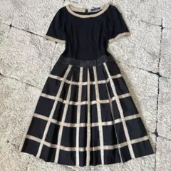 【美品✨】エムズグレイシー　切替　ワンピース　ドッキング　フレア　Aライン　40
