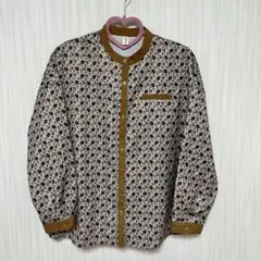 【ほぼ未使用】【GoldenBear】リーフと花柄　長袖ブラウス