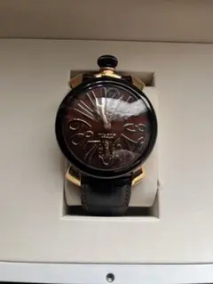 ガガミラノマヌアーレ48MM手巻き 5014.02S 国内正規品 美品 ブラウン