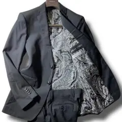 【激チャラ!!!】ETRO 48 イタリア製 ペイズリー総裏地 セットアップ 黒