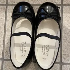 20cm 女の子　黒　フォーマルシューズ　入学式　卒業式　バレージュース