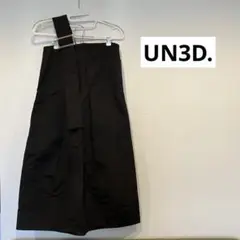 【UN3D.】アンスリード　ワンショルダーオーバーワンピース　ブラック