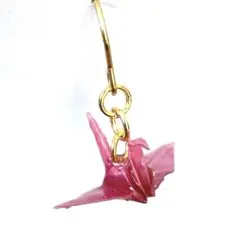 ハンドメイド　折り鶴　レジンピアス　イヤリング　068