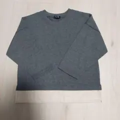 グレー 長袖カットソー 　重ね着風　美品