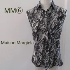 美品♡MM⑥Maison Margiela ノースリーブシャツ ブラウス 総柄