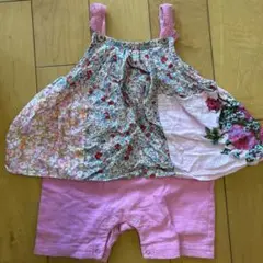 RAG MART 花柄ロンパース・カバーオール