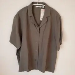 UNIQLO オープンカラーシャツ L オリーブ