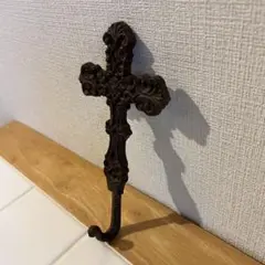 【ヴィンテージ】✳︎十字架クロス✳︎アイアンフッククロス✳︎重厚感✳︎シック✳︎