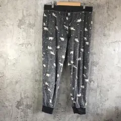 Y5740古着　柄パンツ　パジャマパンツ　グレー　90s Y2K