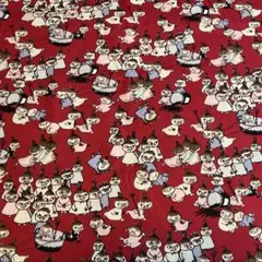 ❤︎ムーミン　ミイときょうだい 赤系 ❤︎ オックス 綿１００% １１０×５０㎝