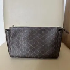 合成皮革 ダークブラウン ポーチ