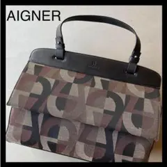 【AIGNER】アイグナー ハンドバッグ トートバッグ 総柄 A4