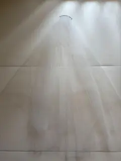ホワイトウェディングベール チュール素材