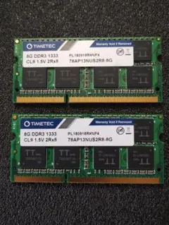 TIMETEC DDR3 1333MHz 8GB×2枚組(合計16GB)