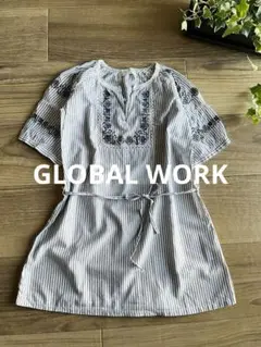 GLOBAL WORK 刺繍 ブラウス L