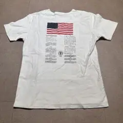 Alpha industries 半袖　tシャツ　白　ホワイト　アメリカ国旗　M