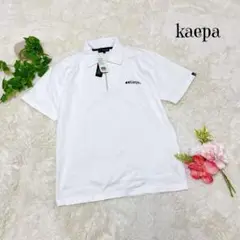 ケイパ ポロシャツ 半袖 ハーフジップ メンズ【M】ホワイト 刺繍ロゴ b173