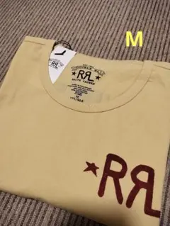 DOUBLE RL M イエローロゴTシャツメンズ新品