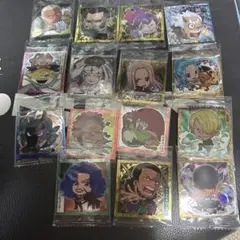 ワンピースウエハース、ノーマル＆レアカードシール＆ぺこちゃんルフィ