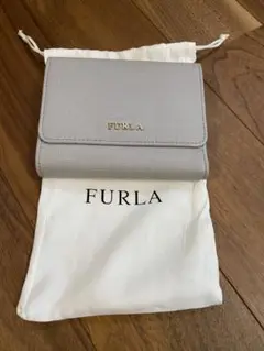 FURLA 三つ折り財布 ブルーグレー 保存袋付き