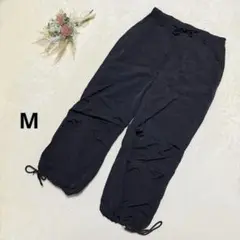 ブロークンベース 【M】 カーゴパンツ パークパンツ リボン シャカシャカ 黒