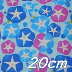 ハギレ＊幅110×20cm●布 朝顔 アサガオ あさがお 変わり織 水色 ブルー