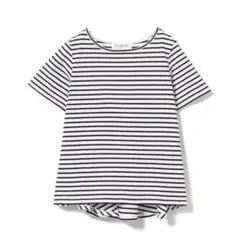 Ray BEAMSレイビームスバックフレアラウンドネックTシャツボーダー