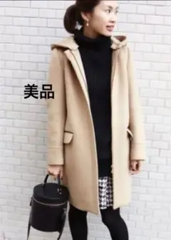 IENA イエナ 二重織シャルム フード付きコクーンコート34