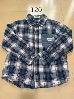 チェック柄シャツ(120)1枚&長袖Tシャツ(120)2枚のセット